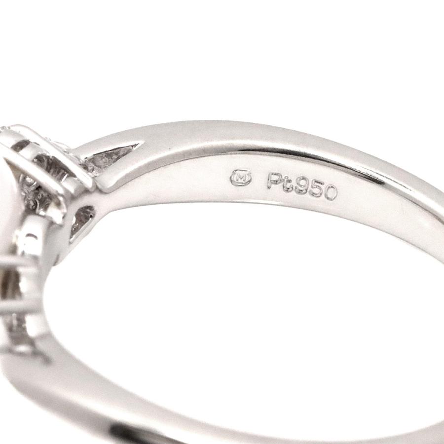 ミキモト MIKIMOTO 16号 リング アコヤ真珠 9.0mm ダイヤ Pt プラチナ