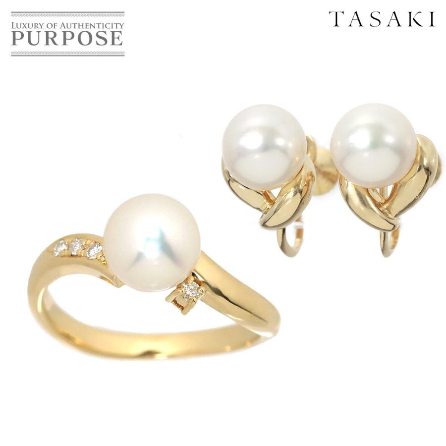 タサキ TASAKI アコヤ真珠 7.1-8.0mm リング ダイヤ 0.04ct 10.5号 イヤリング K18 YG 2点セット パール 750  指輪 田崎真珠 Ring 90179419 :90179419:PURPOSEパーパス・ヤフー店 - 通販 - Yahoo!ショッピング