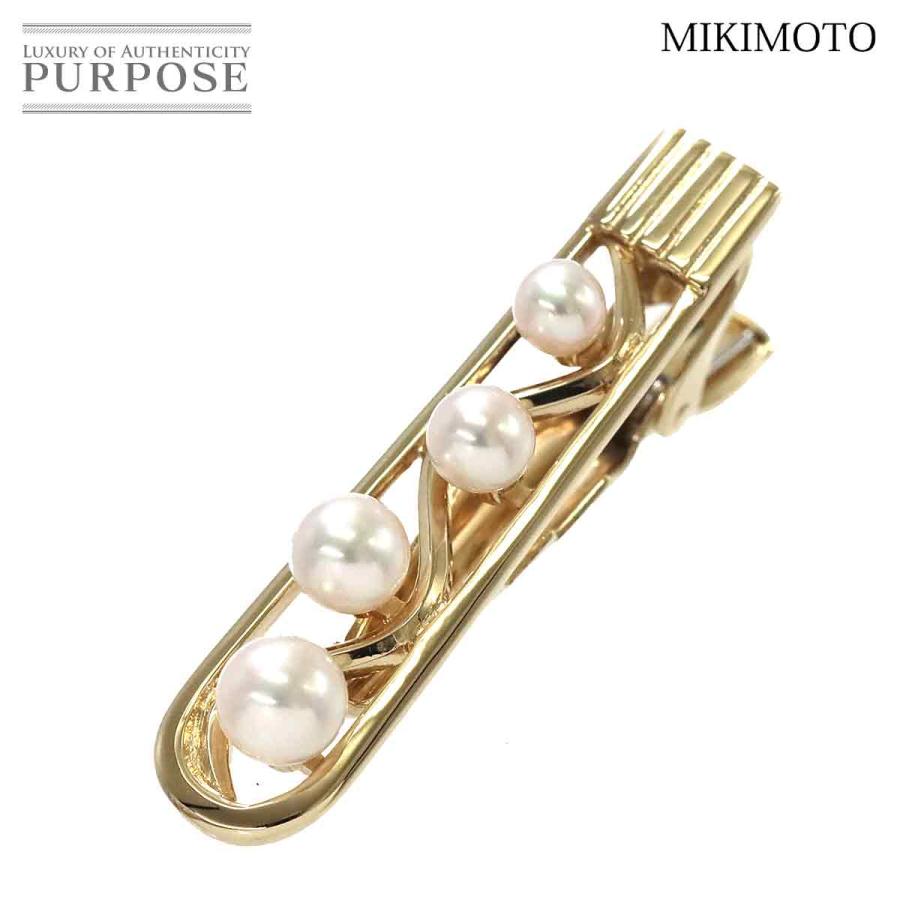 ミキモト MIKIMOTO アコヤ真珠 5.5-4.0mm タイピン K14 YG イエロー