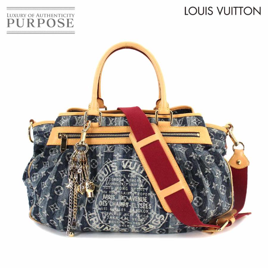 新品同様 ルイ ヴィトン LOUIS VUITTON モノグラム デニム カバ レイエ GM 2way ハンド ショルダー バッグ ブルー  M95336 90183355 : 90183355 : PURPOSEパーパス・ヤフー店 - 通販 - Yahoo!ショッピング