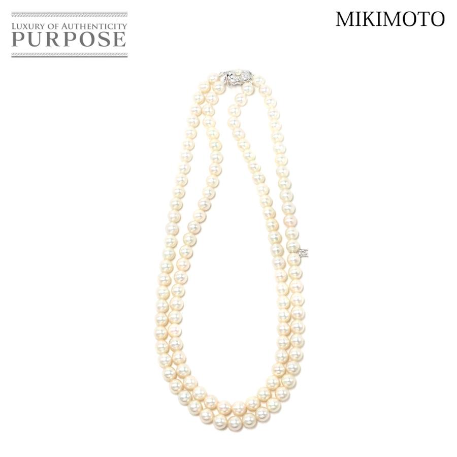 ミキモト MIKIMOTO アコヤ真珠 7.4-7.0mm ネックレス 42cm SV シルバー