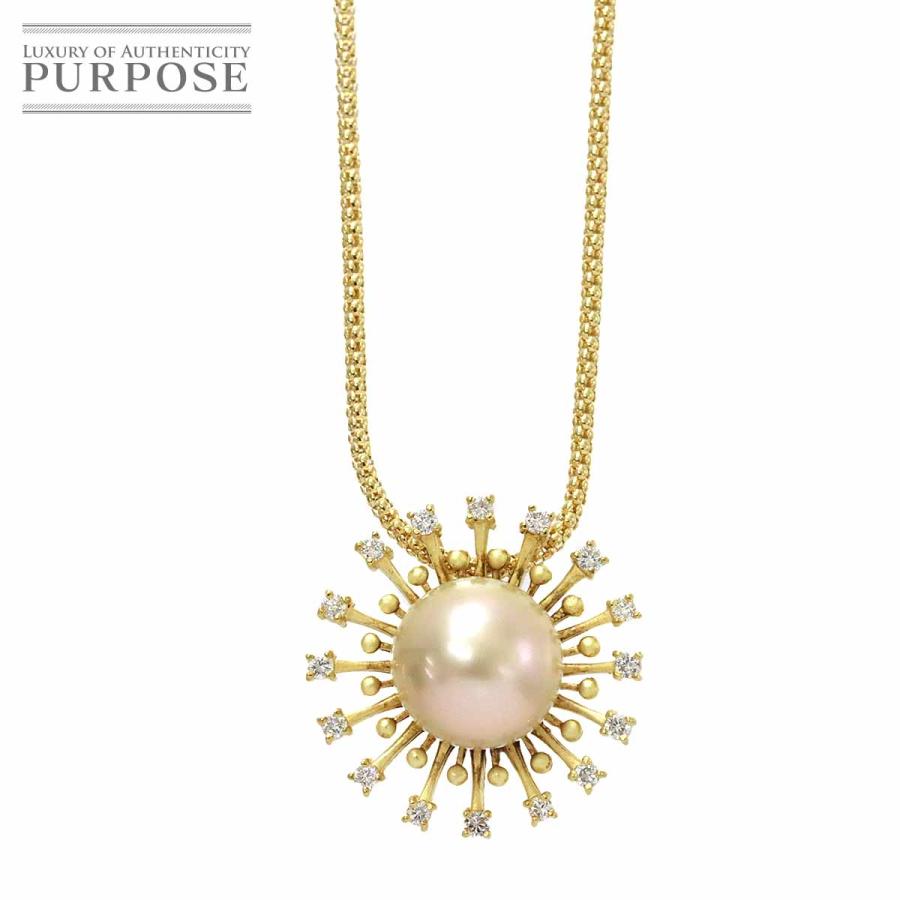 白蝶真珠 11.5mm ダイヤ 0.32ct K18 YG ネックレス 50cm イエローゴールド 750 パール South Sea