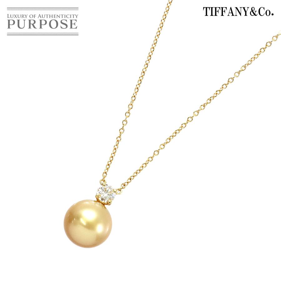 TIFFANY&Co. ティファニー K18 750 パール ダイヤ ネックレス-