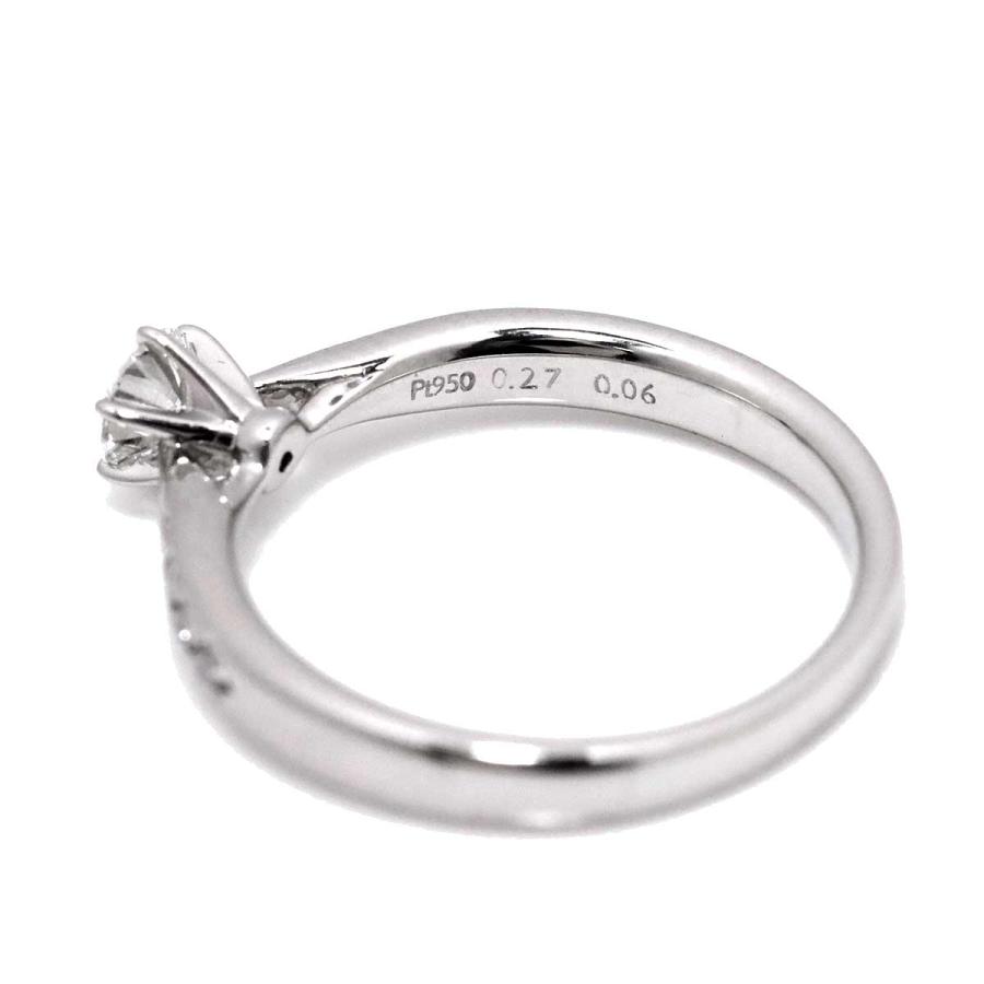 ピアチェーレ ダイヤ 0.27ct/0.06ct H/VS1/3EX 10号 リング Pt 