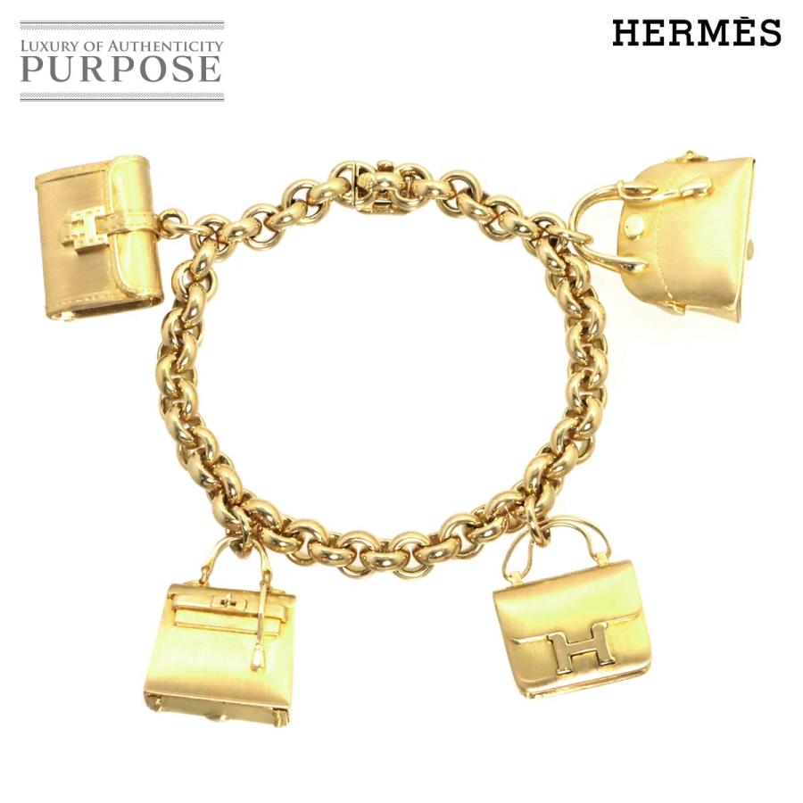 エルメス HERMES バッグモチーフ ブレスレット 16.5cm 93.0g K18 YG
