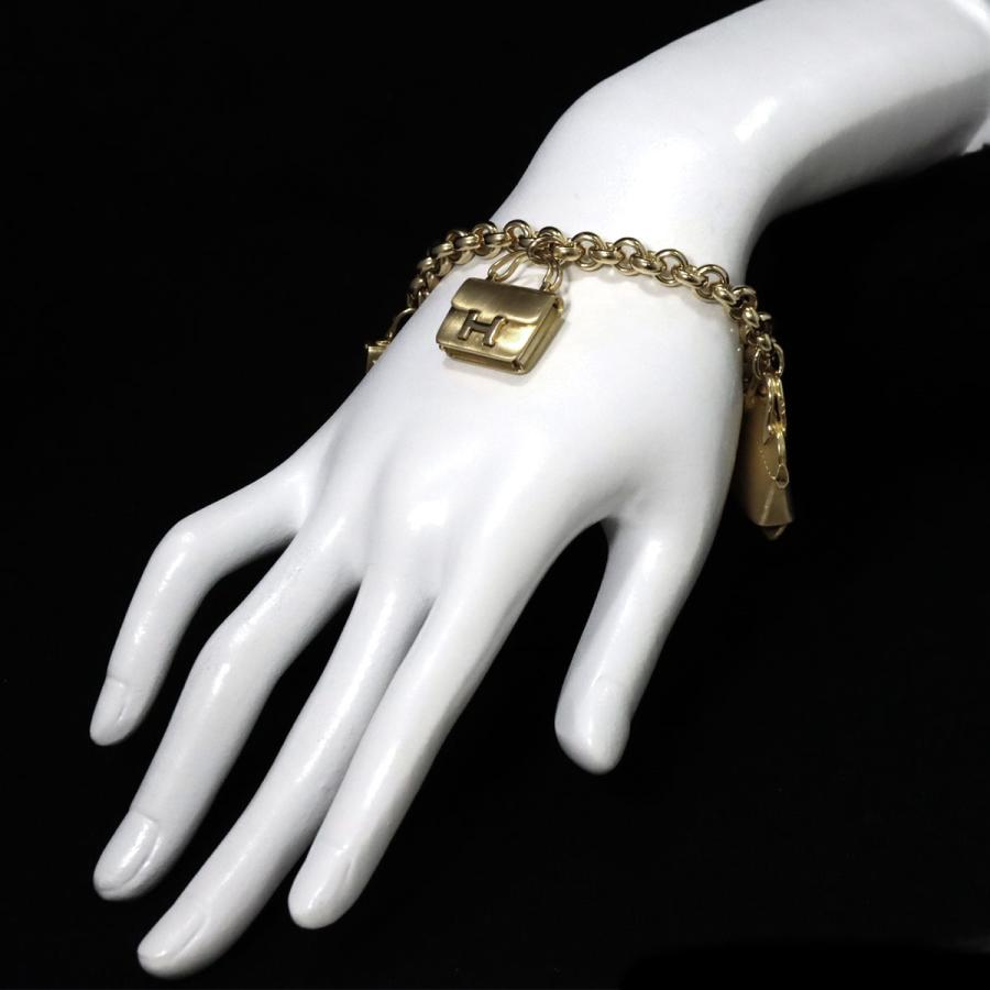 エルメス HERMES バッグモチーフ ブレスレット 16.5cm 93.0g K18 YG