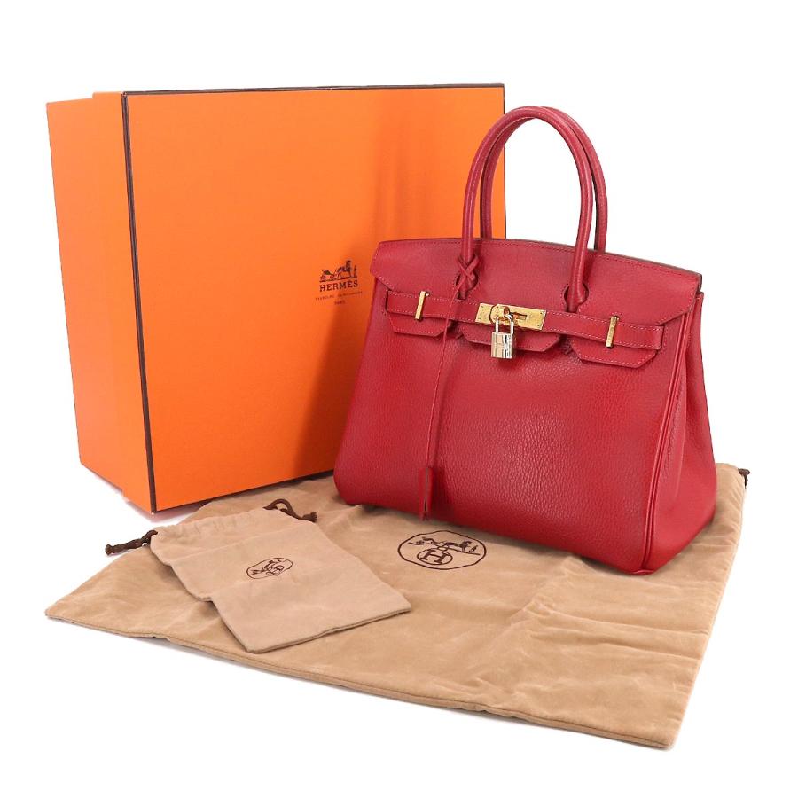HERMES エルメス バーキン30 ハンド バッグ アルデンヌ ルージュヴィフ 