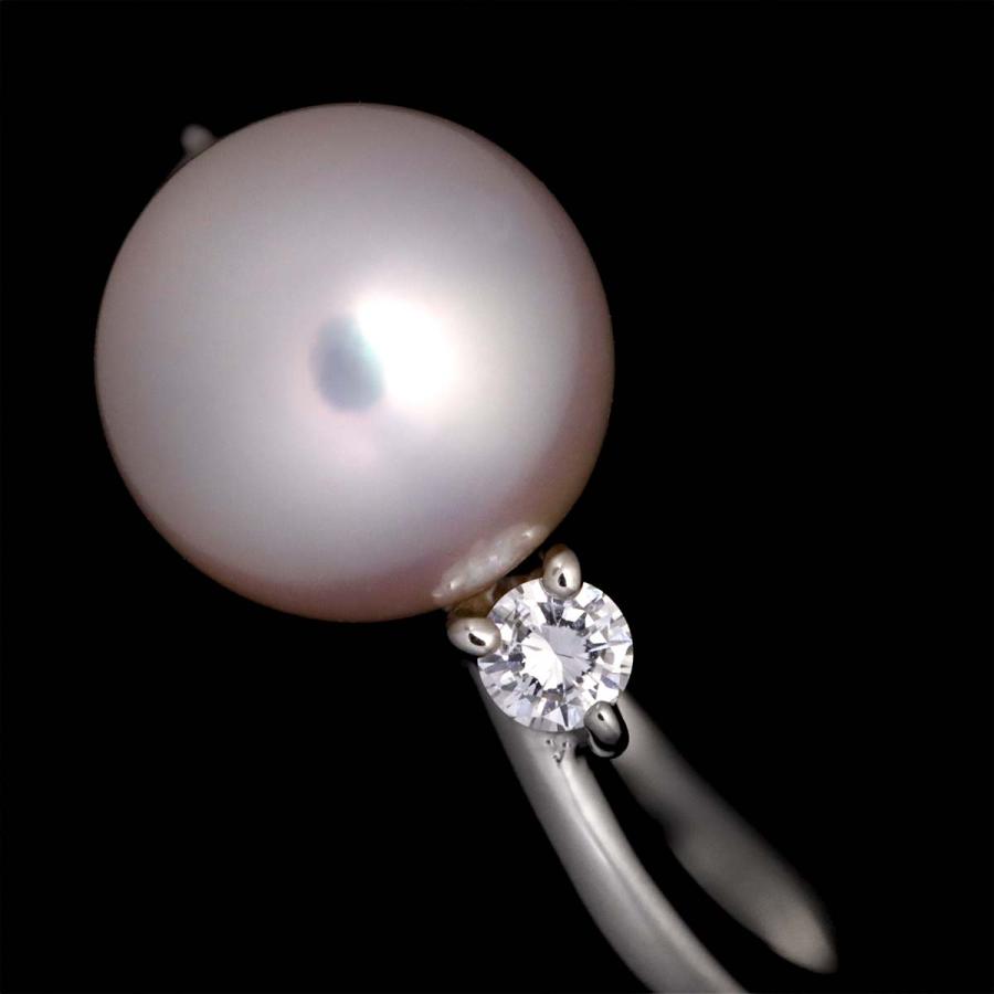 タサキ TASAKI 12号 リング アコヤ真珠 8.4mm ダイヤ 0.10ct Pt 