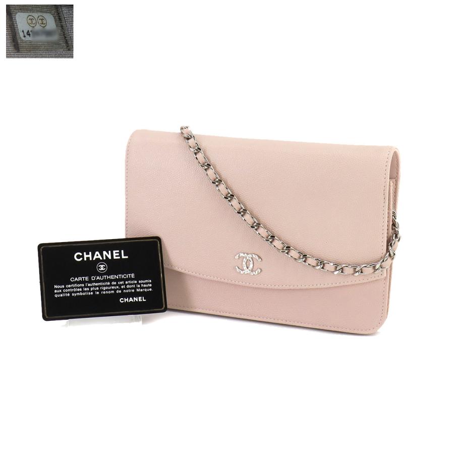 シャネル CHANEL キャビアスキン チェーン ウォレット 長財布 ピンク シルバー 金具 ココマーク Chain Wallet 90215158｜purpose-inc｜09