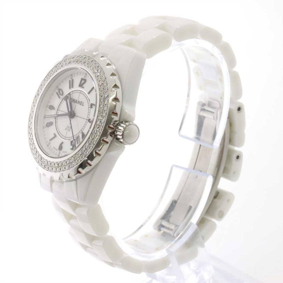 シャネル CHANEL J12 33mm H0967 レディース 腕時計 ダイヤベゼル デイト ホワイト セラミック クォーツ ウォッチ 90218537｜purpose-inc｜04