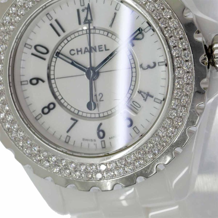 シャネル CHANEL J12 33mm H0967 レディース 腕時計 ダイヤベゼル デイト ホワイト セラミック クォーツ ウォッチ 90218537｜purpose-inc｜09