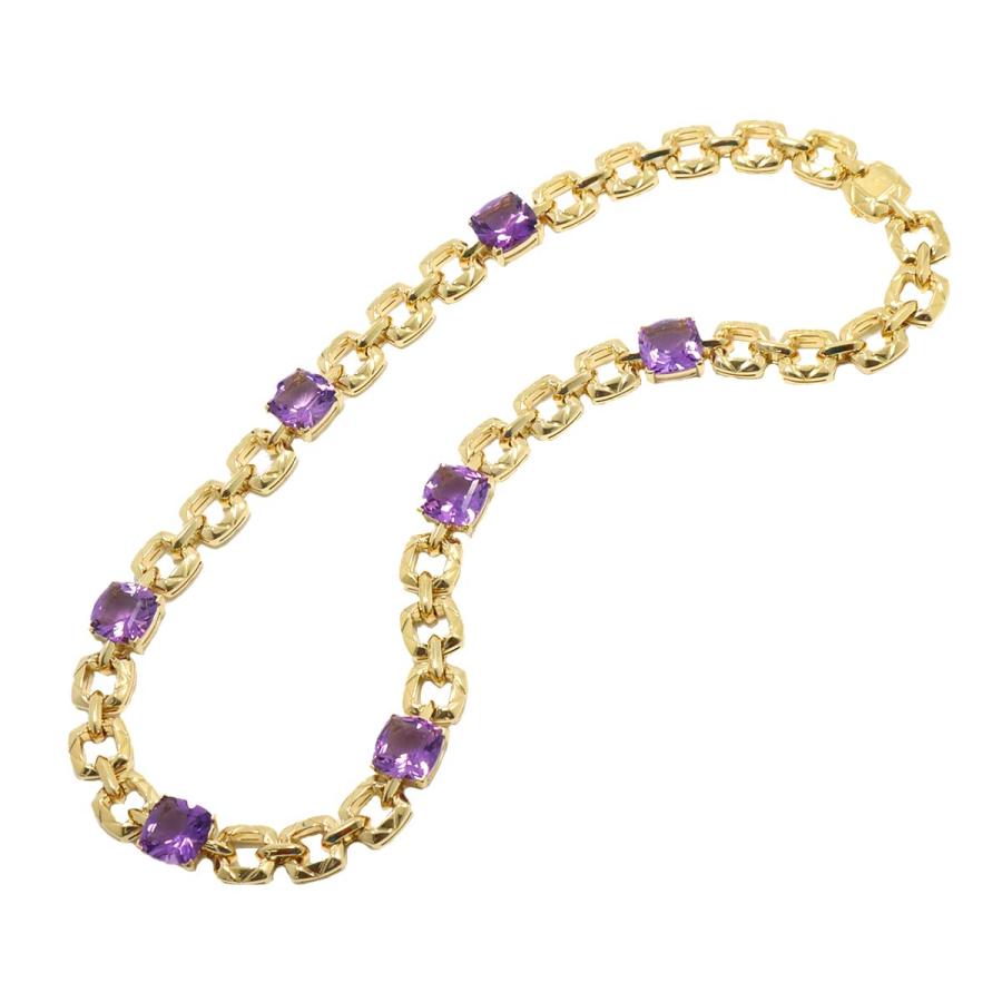 アスプレイ ASPREY アメジスト ネックレス 40cm K18 YG イエローゴールド 750 Amethyst Necklace 90220971｜purpose-inc｜02