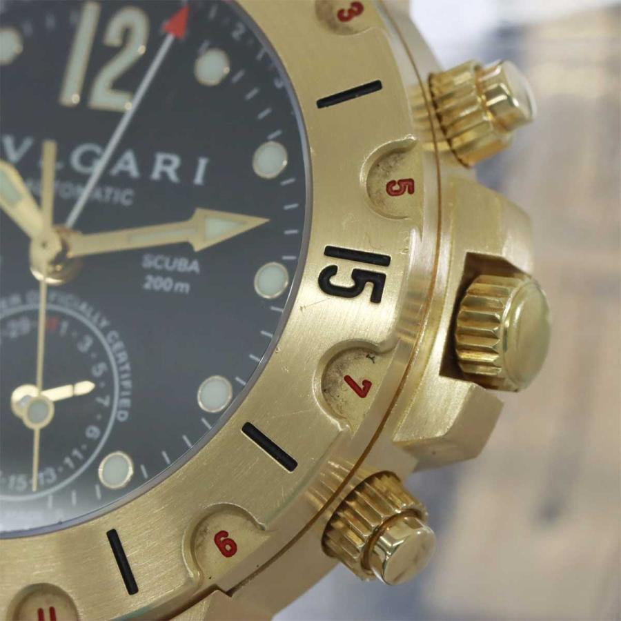 ブルガリ BVLGARI ディアゴノ スクーバ GMT SD38GGMT メンズ 腕時計 デイト ブラック 文字盤 K18YG 自動巻き Diagono 90221716｜purpose-inc｜07