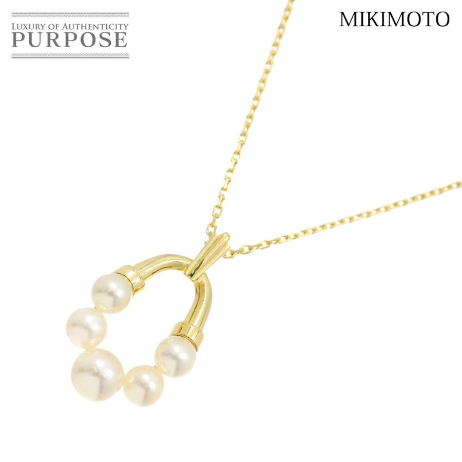 ミキモト MIKIMOTO アコヤ真珠 5.8-4.5mm ネックレス 40cm K14 YG  