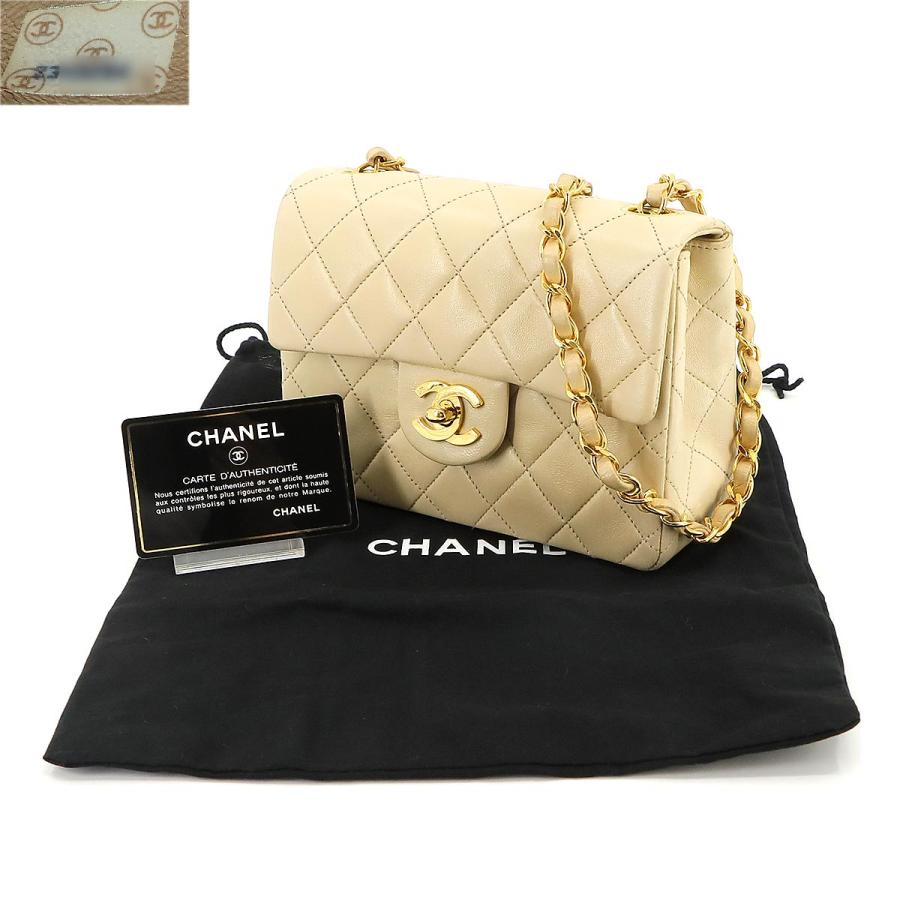 新品同様 シャネル CHANEL ミニ マトラッセ チェーン ショルダー バッグ レザー ライトベージュ A01115 ココマーク ヴィンテージ 90223077｜purpose-inc｜08