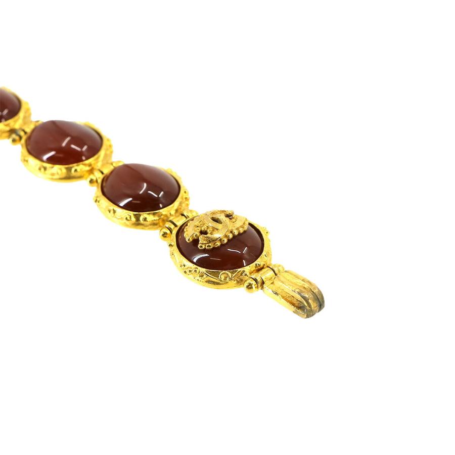 シャネル CHANEL カラーストーン ブレスレット レッド ゴールド 96A ヴィンテージ アクセサリー Vintage Bracelet 90224055の画像