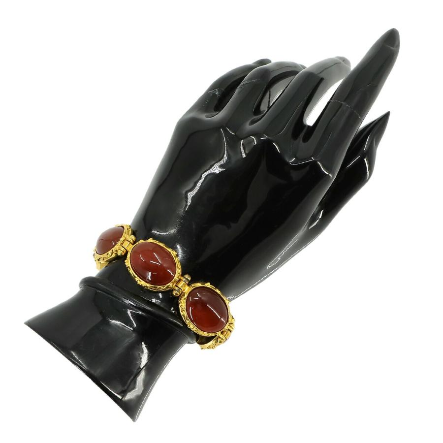 シャネル CHANEL カラーストーン ブレスレット レッド ゴールド 96A ヴィンテージ アクセサリー Vintage Bracelet 90224055の画像