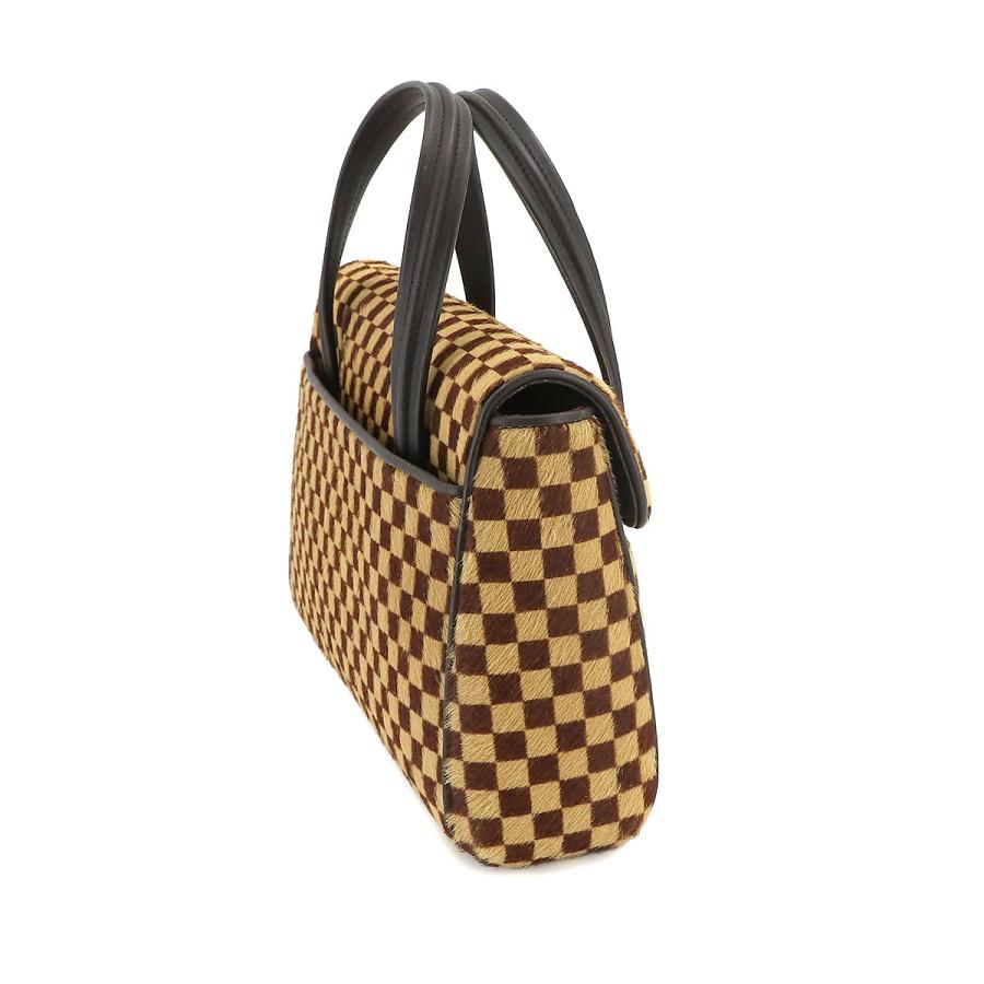 新品同様 ルイ ヴィトン LOUIS VUITTON ダミエ ソバージュ ライオン ハンド バッグ ハラコ レザー ブラウン M92131 90225200｜purpose-inc｜03