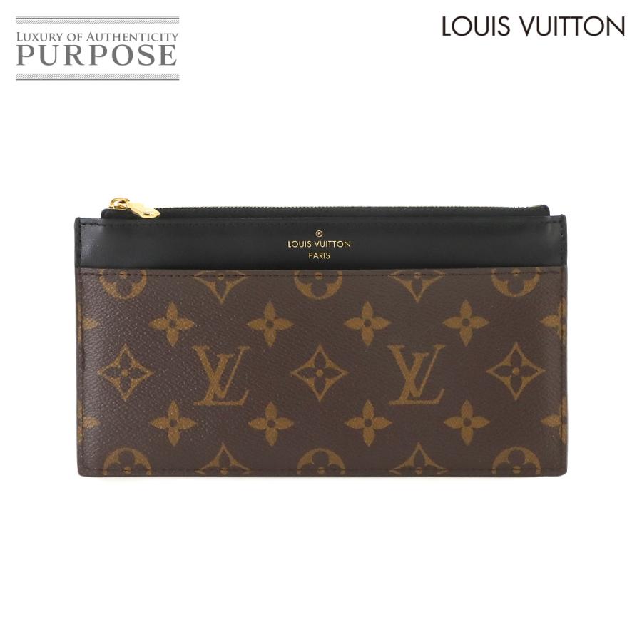新品同様 ルイ ヴィトン LOUIS VUITTON モノグラム スリム パース マルチケース ブラウン ブラック M80348 RFID