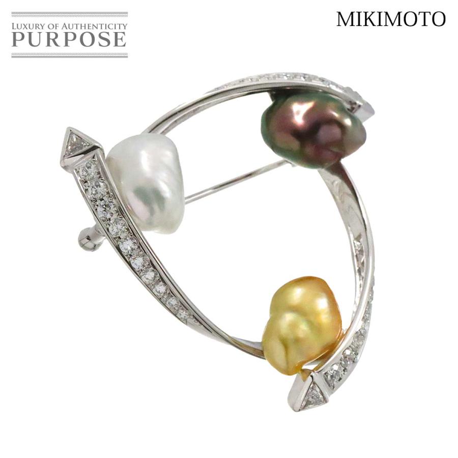 ⬛︎ミキモト⬛︎MIKIMOTO シルバーブローチ パール箱無し MIKIMOTO（ミキモト） パール ブローチ PB-1346U型 アコヤパール5.5mm