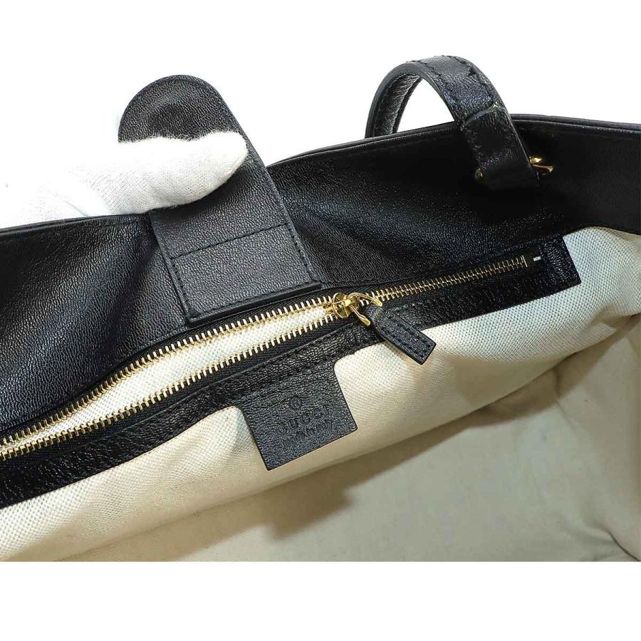 グッチ GUCCI ホースビット 1955 トート バッグ レザー ブラック 623694 ゴールド 金具 Horse Bit 1955 Tote Bag 90228162｜purpose-inc｜07