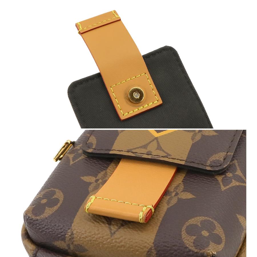 ルイ ヴィトン LOUIS VUITTON モノグラム ストライプ ダブル フォンポーチ ショルダー バッグ ブラウン M81005 RFID 90228585｜purpose-inc｜08