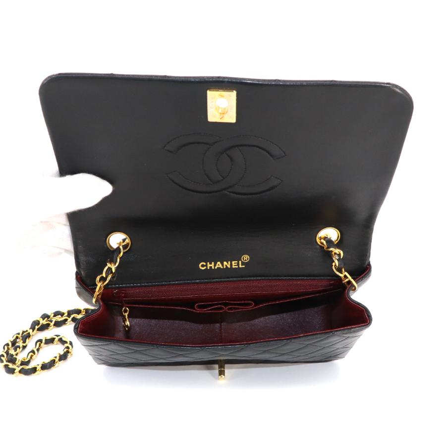 シャネル CHANEL マトラッセ チェーン ショルダー バッグ レザー ブラック ゴールド 金具 ヴィンテージ Matelasse Bag 90229429｜purpose-inc｜07