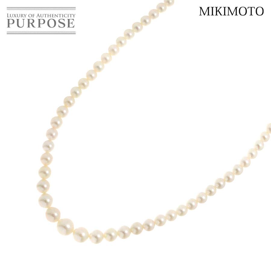 MIKIMOTO ミキモト アコヤ真珠 8.1-4.5mm ネックレス 45cm SV シルバー 