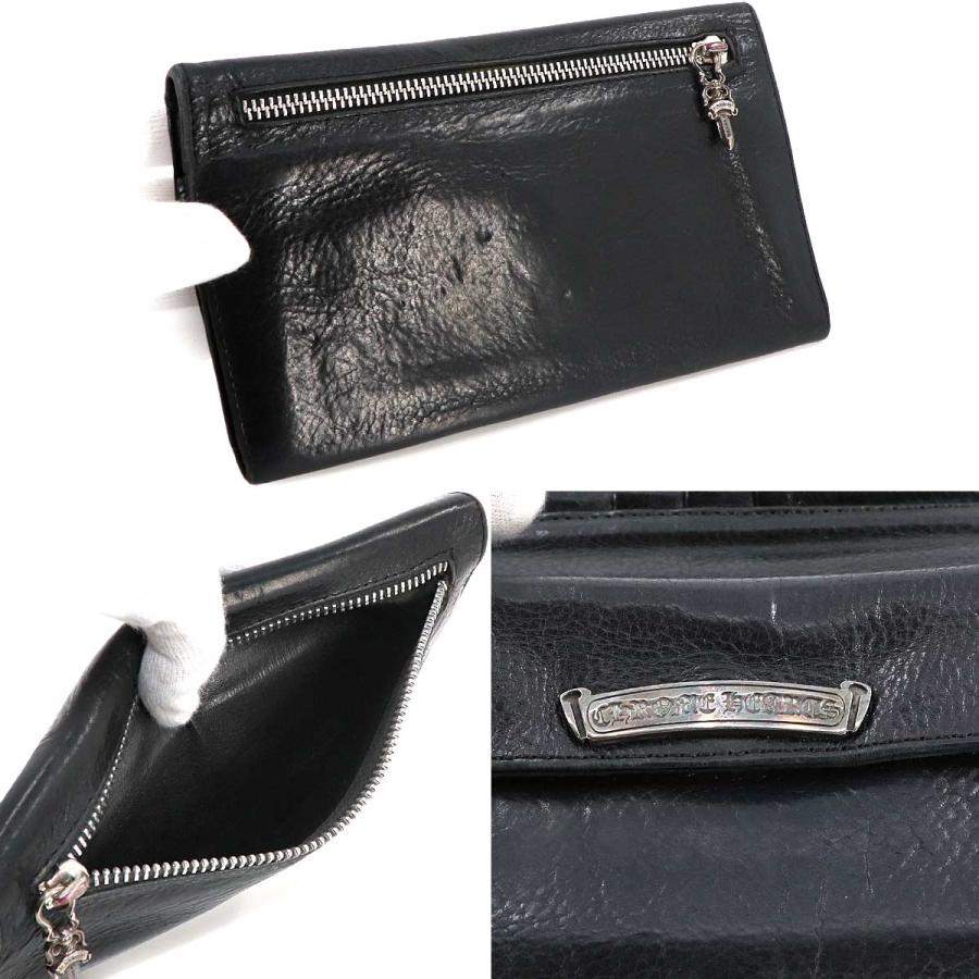 クロムハーツ CHROME HEARTS グリーシー 二つ折り 長財布 レザー ブラック シルバー 金具 Long Wallet 90230271｜purpose-inc｜08