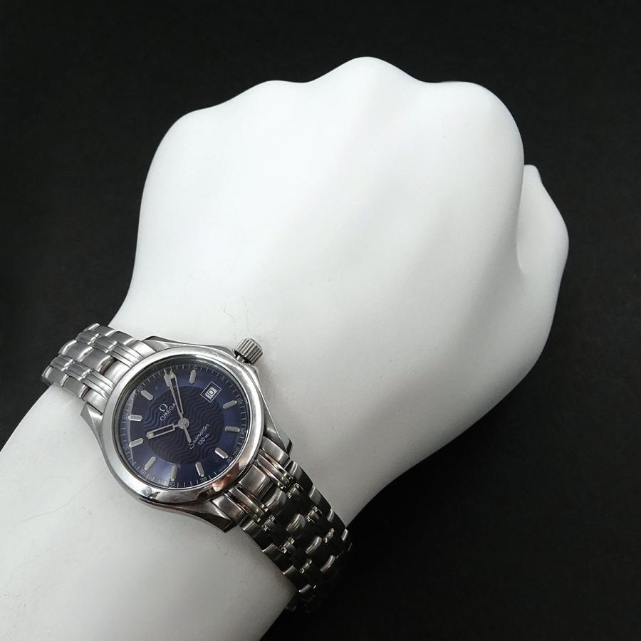 オメガ OMEGA シーマスター 120 レディース 腕時計 2571 81 デイト ブルー クォーツ ウォッチ Seamaster 90230305｜purpose-inc｜03