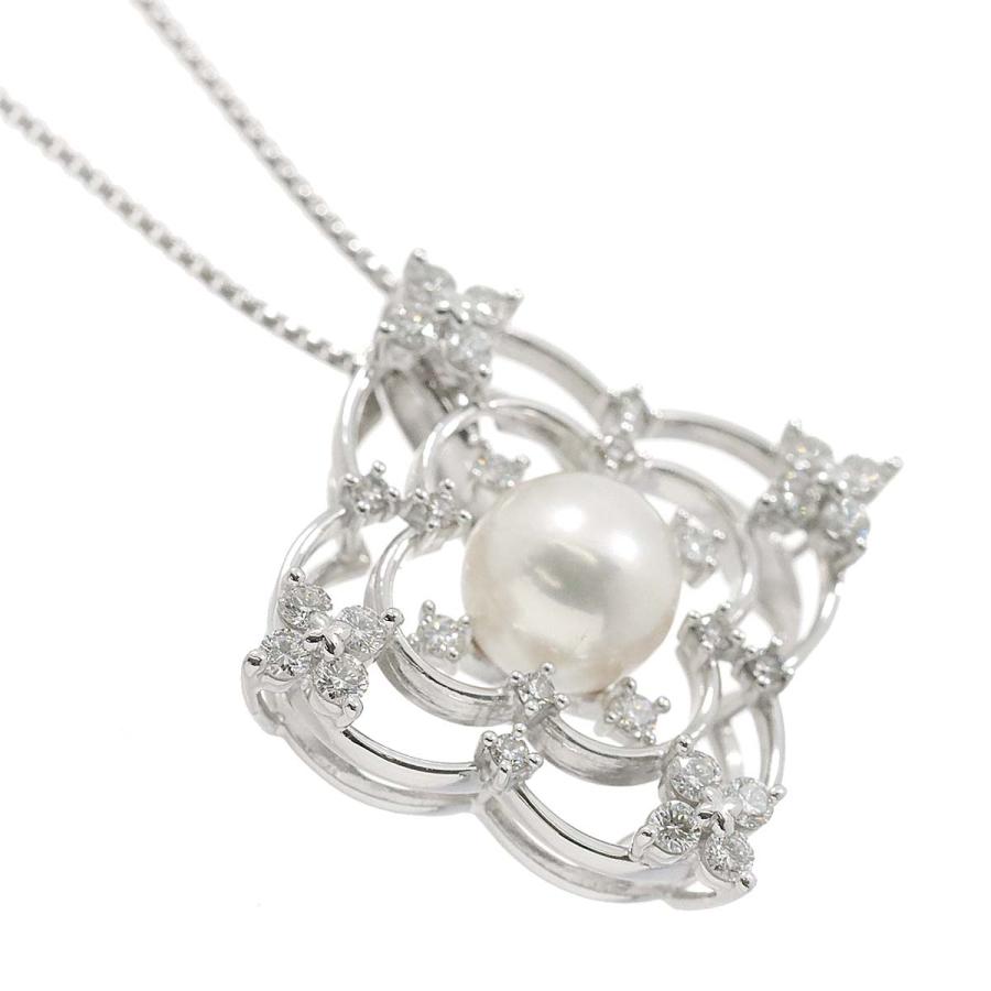 タサキ TASAKI アコヤ真珠 7.5mm ダイヤ 0.45/0.05ct ネックレス 45cm 