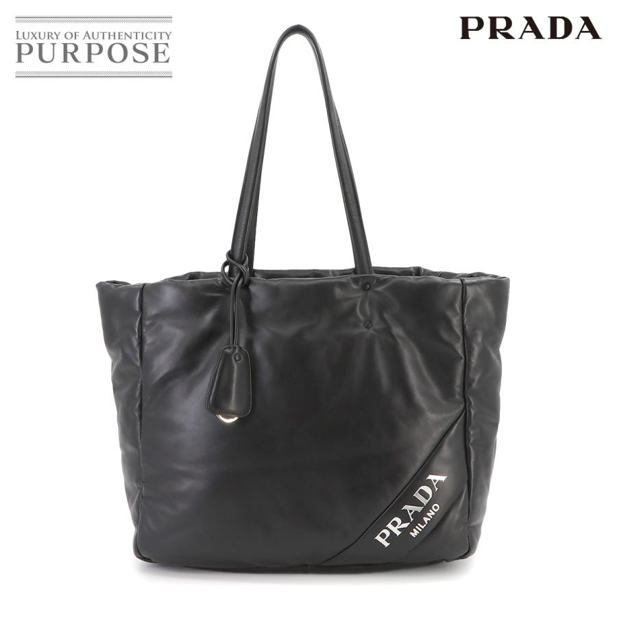 新品同様 プラダ PRADA トート バッグ レザー ブラック 1BG223  