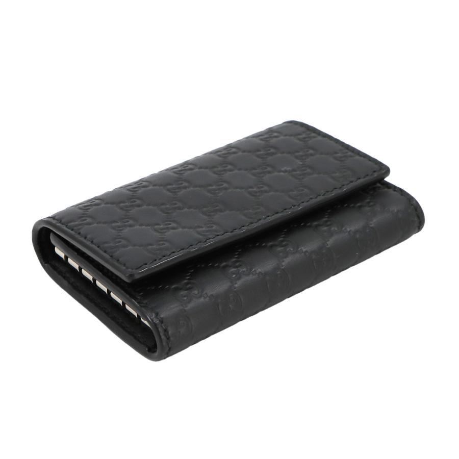 未使用保管 GUCCI　グッチ　マイクロシマ　キーケース　黒　150402 GUCCI グッチ キーケース マイクロ GGシマ 6連 ブラック 新品