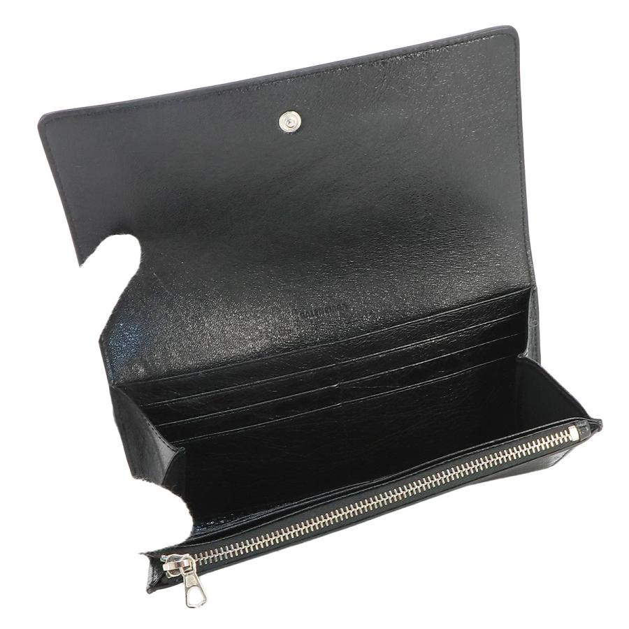 バレンシアガ BALENCIAGA ロゴ 二つ折り 長財布 レザー ブラック 542008 シルバー 金具 Long Wallet 90232125｜purpose-inc｜05