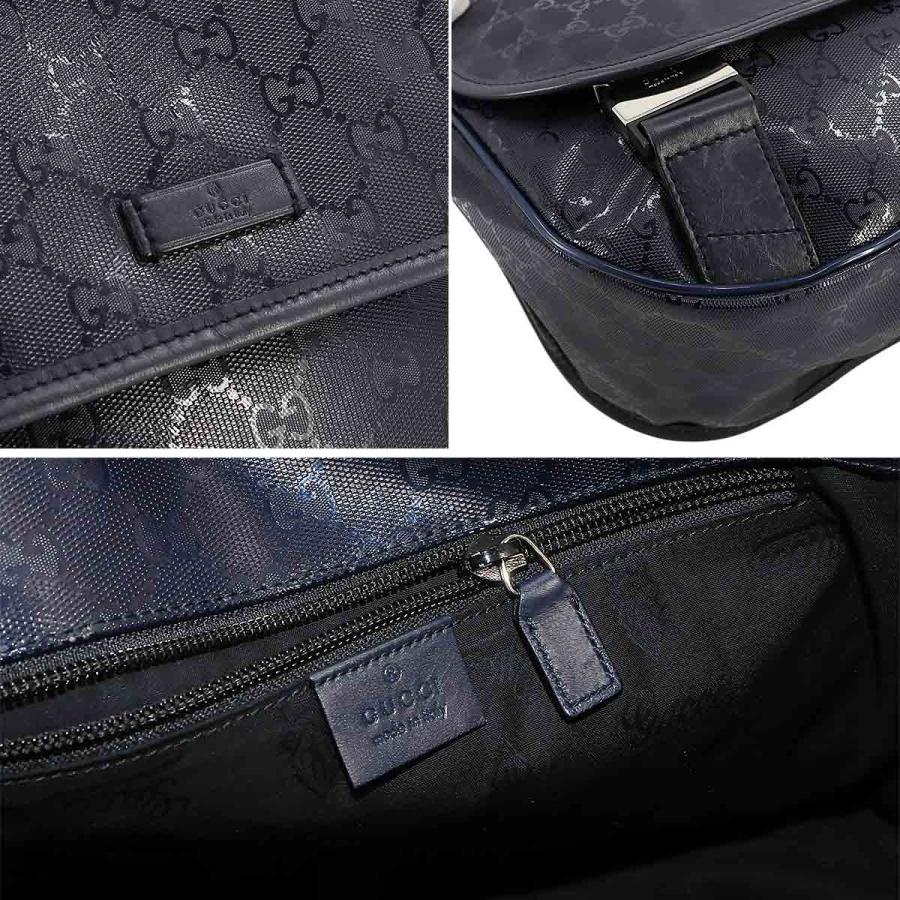 GUCCI グッチ GGインプリメ ショルダー バッグ PVC レザー ネイビー 