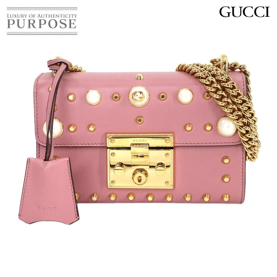 GUCCI 新品同様 グッチ パドロック スタッズ チェーン ショルダー 
