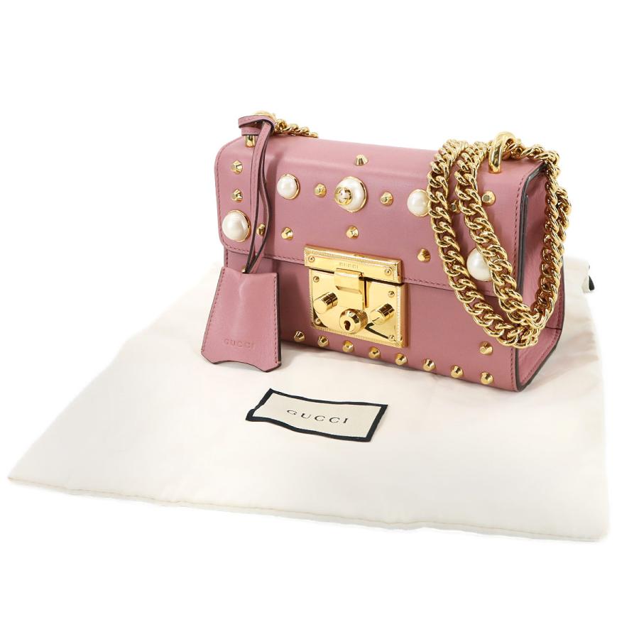GUCCI 新品同様 グッチ パドロック スタッズ チェーン ショルダー 