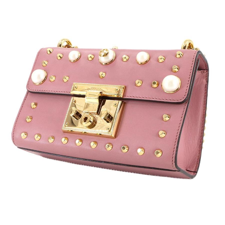 GUCCI 新品同様 グッチ パドロック スタッズ チェーン ショルダー 