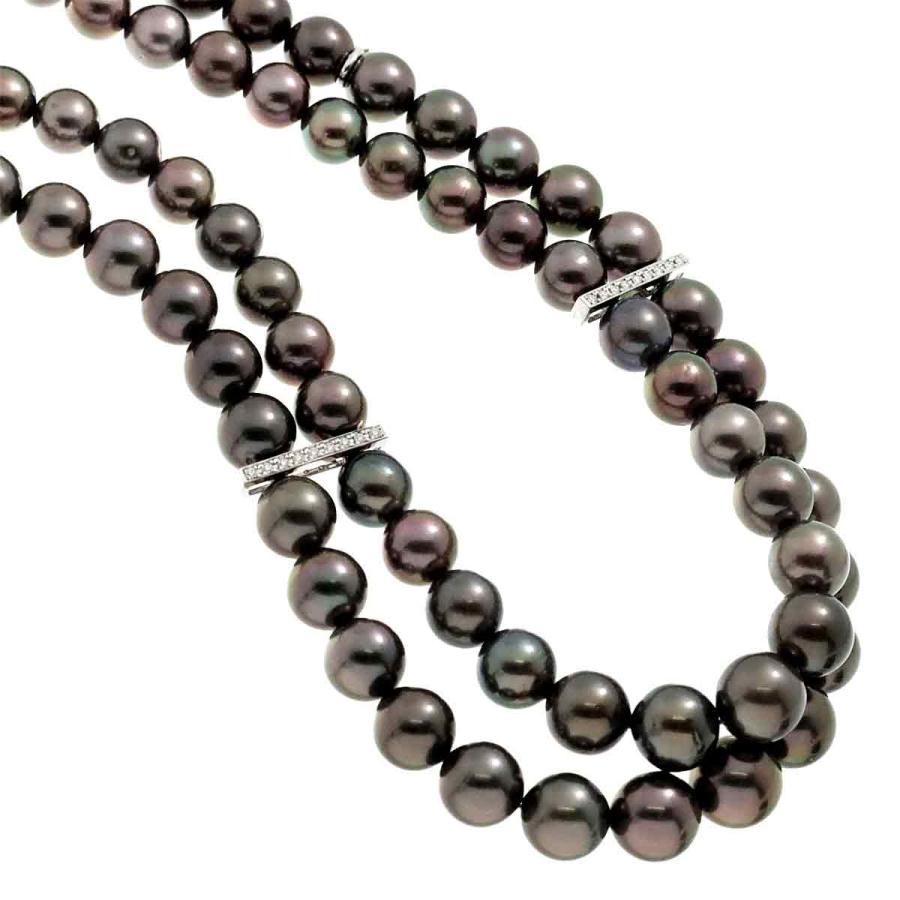 MIKIMOTO（ミキモト） 黒蝶真珠 12.1-8.9mm ダイヤ サファイヤ