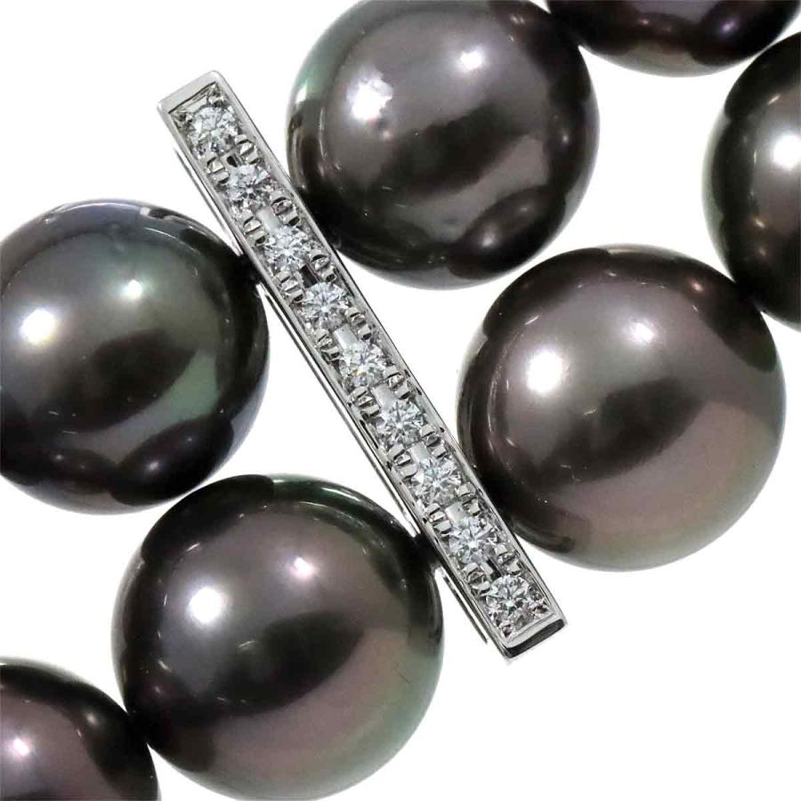 MIKIMOTO（ミキモト） 黒蝶真珠 12.1-8.9mm ダイヤ サファイヤ