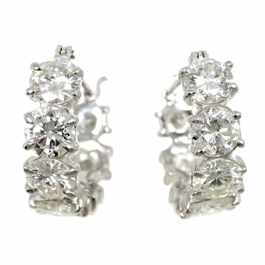 ダイヤ 1.55ct/1.51ct ピアス Pt K14 WG プラチナ ホワイトゴールド 