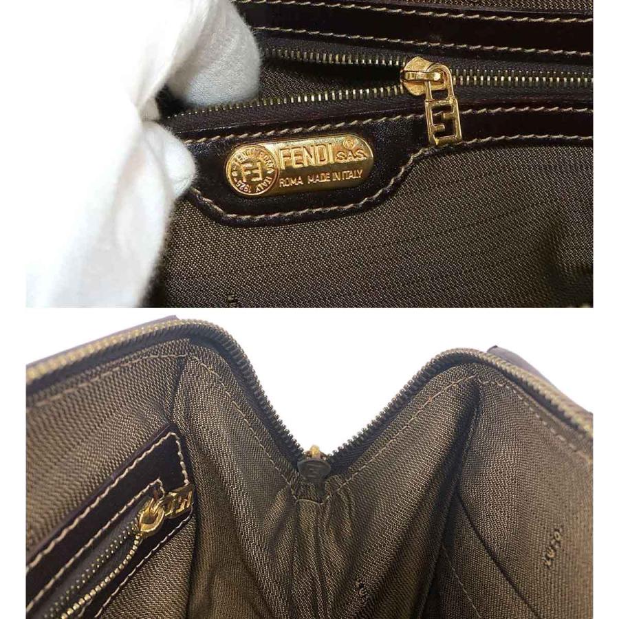 FENDI フェンディ ズッカ柄 2way ハンド ショルダー バッグ ブラウン