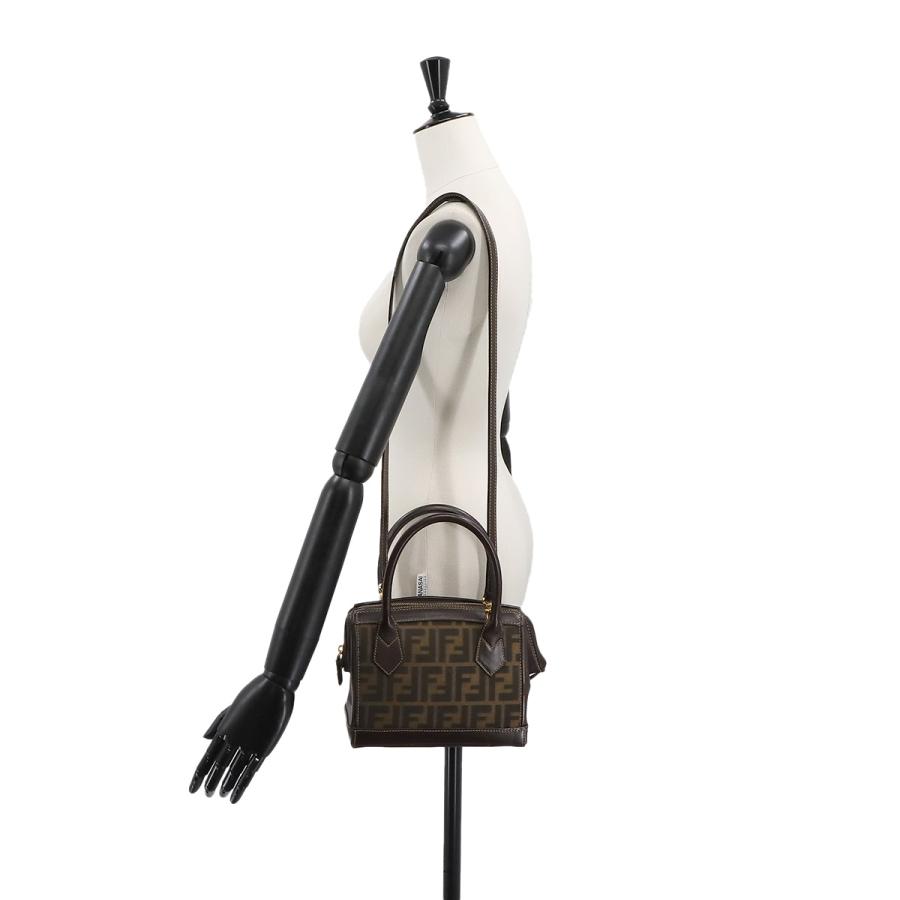 FENDI フェンディ ズッカ柄 2way ハンド ショルダー バッグ ブラウン