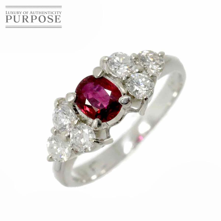 リング 9.5号 ルビー 0.47ct ダイヤ 0.67ct Pt プラチナ 指輪 Ruby  