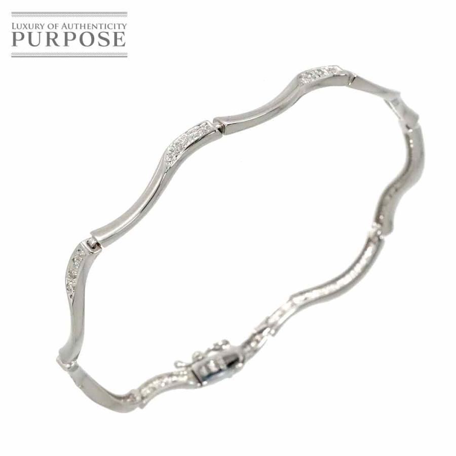ダイヤ 0.32ct K18 WG ブレスレット 17cm ホワイトゴールド 750  