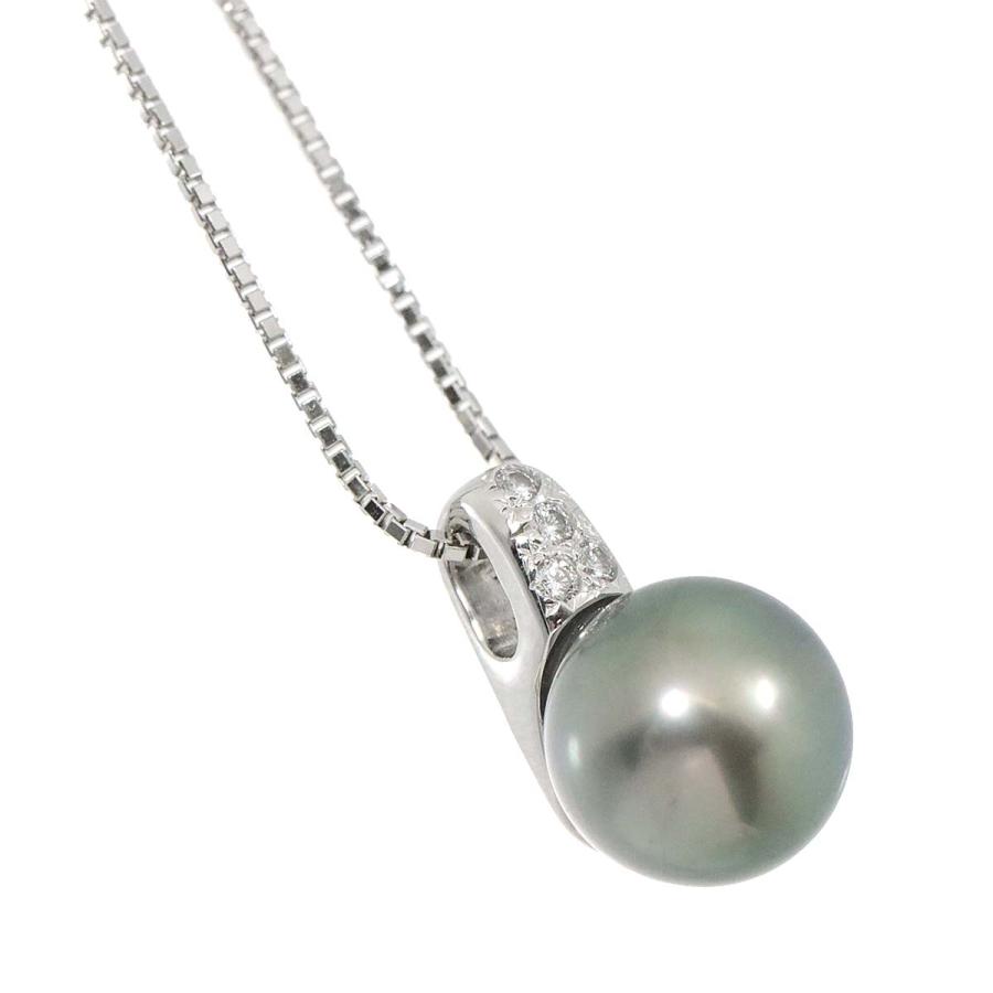 TASAKI タサキ 黒蝶真珠 10.0mm ダイヤ 0.05ct K18 WG ホワイト  