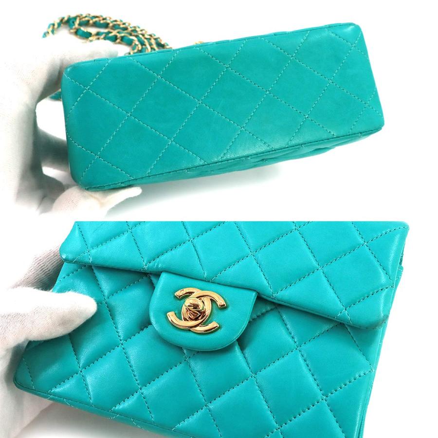 CHANEL シャネル ミニ マトラッセ チェーン ショルダー バッグ レザー  