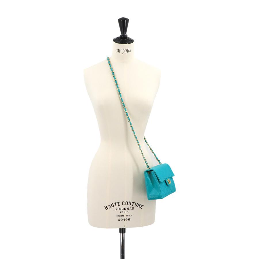 CHANEL シャネル ミニ マトラッセ チェーン ショルダー バッグ レザー  