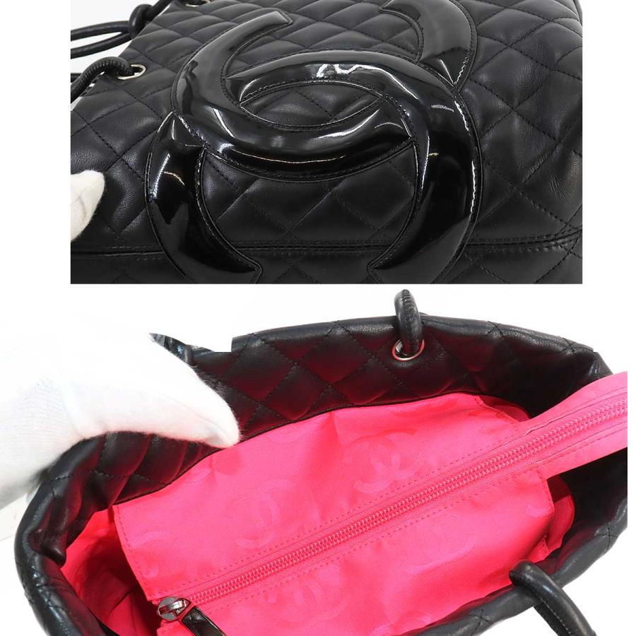 CHANEL シャネル カンボンライン ミディアム トート バッグ レザー  