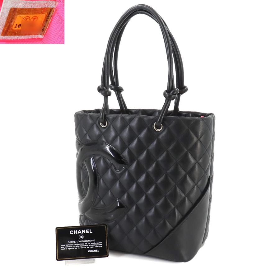 CHANEL シャネル カンボンライン ミディアム トート バッグ レザー  